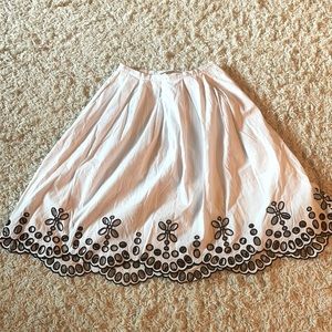 White flare skirt.
